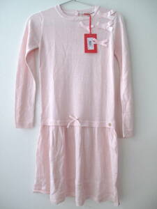 ** новый товар не использовался Франция высококлассный детская одежда Lili Gaufretteliligo- порожек формальный соответствует One-piece бледно-розовый цвет лента 10A**