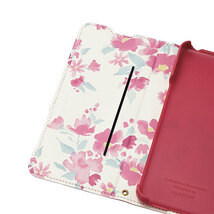 エレコム シンプルスマホ6/レザーケース/手帳型/UltraSlim/Flowers/薄型/磁石付き/ディープピンク PM-S224PLFUJPND_画像5