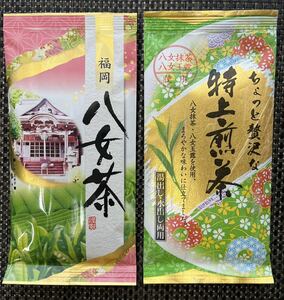 【九州銘茶】2本 福岡県 八女茶 煎茶×1 特上煎茶×1 プレゼント 手土産 ギフト お茶 緑茶 産地直送 日本茶 クーポン利用 