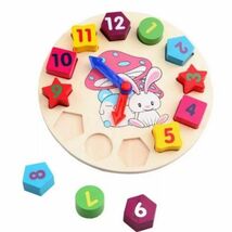 木製知育玩具　時計パズル　積み木　 Clock Puzzle_画像2