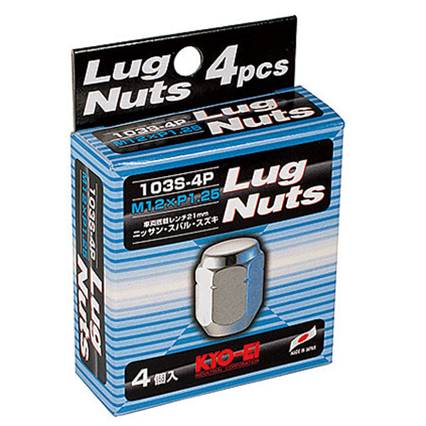KYO-EI Lug Nuts ラグナット 袋タイプ M12xP1.25 21HEX クロームメッキ 4個入り 103S-4P/