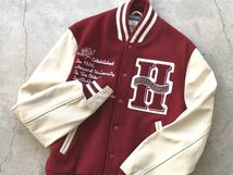 USA製 GB Sport [HARVARD]袖革スタジャン M ゴールデンベア Golden Bear メンズ ジャケット 革ジャン 牛革 レザー ハーバード大学 ワッペン_画像1