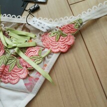 Ｌサイズ☆ACOUSMAショーツ新品たぐつき☆バックビックフラワー刺繍アップリケＴ☆ホワイト_画像3