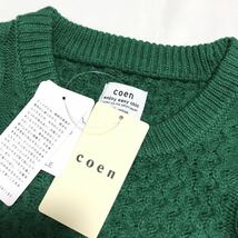 ▼新品 【メンズM】グリーン緑UNITED ARROWS コーエン アラン ケーブル クルーネック ニット 秋冬 メンズ coen フィッシャーマン セーター_画像5