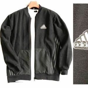 ▼新品【メンズM】 アディダス シェルパフリース ゴルフにオススメ ボンバージャケット adidas MA-1 防風 保温 スリーストライプス