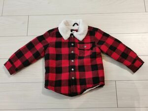 GAP ギンガムチェック 裏ボア ジャケット シャツ 3歳サイズ