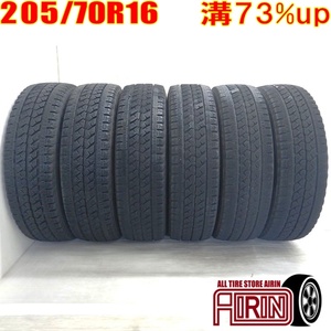 中古タイヤ 205/70R16 111/109L BRIDGESTONE BLIZZAK W979 スタッドレスタイヤ 6本セット エルフ 中古 16インチ