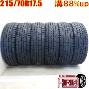 中古タイヤ 215/70R17.5 118/116L DUNLOP WINTER MAXX LT03 スタッドレスタイヤ 6本セット コースター 中古 17.5インチ