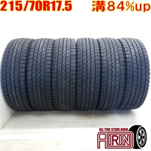 中古タイヤ 215/70R17.5 118/116L DUNLOP WINTER MAXX LT03 スタッドレスタイヤ 6本セット コースター 中古 17.5インチ