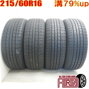 中古タイヤ 215/60r16 タイヤ DUNLOP ENASAVE EC300 4本セット エスティマ クラウン カムリ マークＸ 中古 16インチ