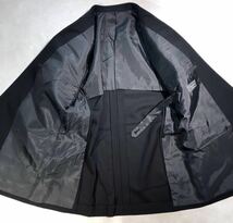 新品【サイズYA6 L★高級礼服】4Bダブルスーツ 漆黒フォーマル 背抜き ノーベンツ 1タック アジャスター付き セットアップ 喪服 ウール100%_画像4