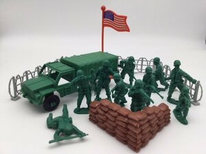 送料無料　約1/32　アメリカ軍　トイソルジャー＆トラック　プレイセット　フィギュア　おもちゃの兵隊　グリーンアーミーメン