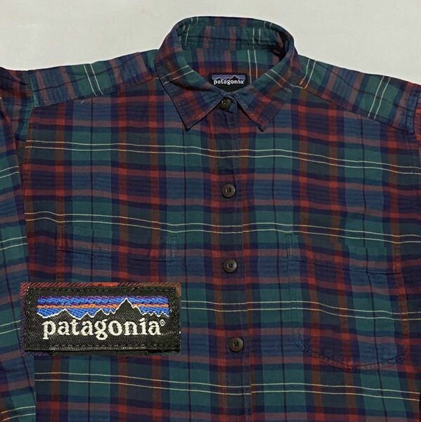 90's Patagonia パタゴニア タータンチェック コットンシャツ Sサイズ ビンテージ古着 vintage アウトドア 90年代 80's