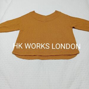 【美品】HK WORKS LONDON トップス　七分袖　ニットセーター　からし色　L　春秋