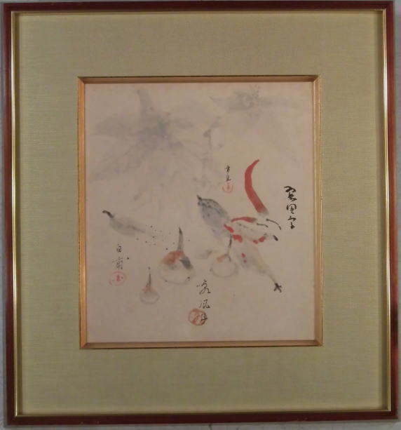 Stillleben von Nozomi Kodama, Hakufu Mori, und Hara Fuko Takeoka, Malerei, Japanische Malerei, Blumen und Vögel, Tierwelt