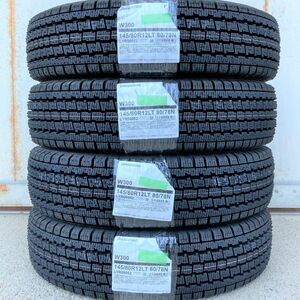 送料無料 新品 4本セット (LH0001.8) 145/80R12LT 80/78N BRIDGESTONE W300 スタッドレスタイヤ 2022年 軽トラ バン　145/80/12