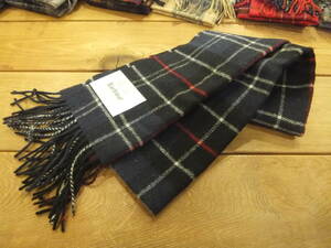  Bab a- regular shop wool made scarf ( thin. muffler )[ navy blue color × black series tartan * check pattern ] new goods! USC0001-NY11 * letter pack post service shipping 