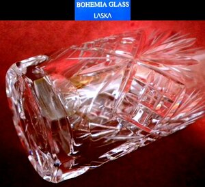 売切 ボヘミア クリスタル グラス LASKA 2客組 未使用品 箱無 、A/F 、寸法φ上64/下54×H118mm、口元厚1.3ｍｍ、底厚10ｍｍ、重量290ｇ