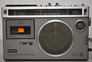 YKK11-54 現状品 SONY ソニー 1980markⅤCF-1980V MW 2WAY SPEAKER ラジカセ カセットレコーダー オーディオ機器 通電動作確認済