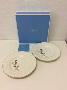 S475　WEDGWOOD ウェッジウッド FESTIVITY RASPBERRY ブランド 洋食器 プレート 皿 2枚 セット 保管品