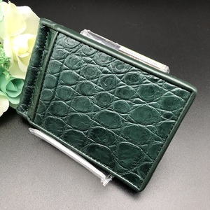 [ free shipping ] genuine article guarantee car m crocodile money clip ( card inserting .) green MC3