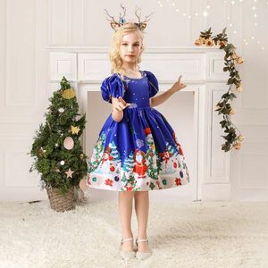 クリスマス 衣装　子供　キッズ　ドレス　半袖　ワンピース　演出服　 パーティー プレゼントSD071 R658