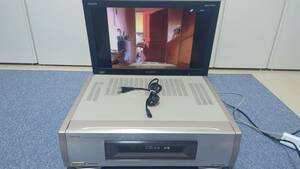 Victor ビクター W-VHS S-VHSビデオデッキ HR-W5 動作品 純正電源コード 美品 95年製 難アリ品