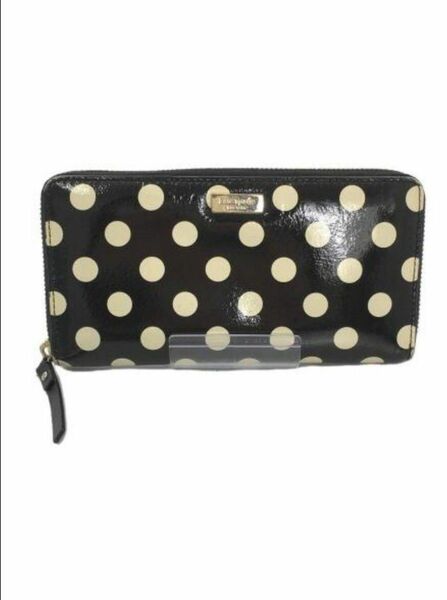 【未使用】kate spade new york長財布エナメルBLKドット★☆