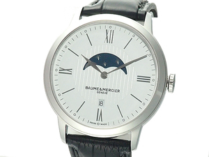  Fuji shop * Baum &merusheBAUME&MERCIERklasima moon phase MOA10219 men's quarts wristwatch 