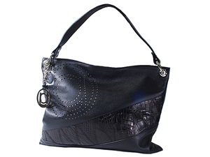 Fujiya ◆ Собственность ◆ Borglan Beaugrand 2way Beadling Bag 4904 Black Leather/Crocodile