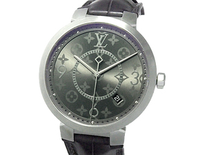 富士屋 ◆ ルイヴィトン LOUIS VUITTON タンブール・スリム・エクリプス Q1DM0 メンズ クオーツ 腕時計