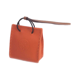  Fuji shop * Hermes HERMESsak Ora nju orange shopa-f-/ Gold anyo-miro/ Swift bag charm as good as new 