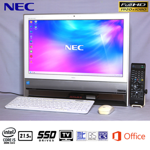 NEC 一体型デスクトップ 21.5型/i5/新品SSD/8GB/フルHD/TV Office ホワイト