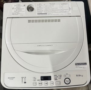 【特価セール】SHARP/シャープ 全自動洗濯機 ES-GE5D-W 5.5kg 2019年製 風乾燥