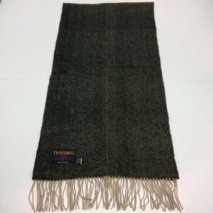 TWEEDMILL ツイードミル マフラー ストール ブラック×茶系 毛 イギリス製