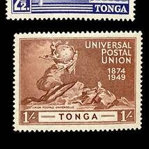 トンガ王国発行「１９４９年に発行された５種の切手すべて」王冠透かし　未使用切手 １９４９年発行_画像6