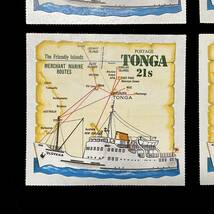 トンガ王国発行「南太平洋の地図とオロバハ」５枚 シール式切手 １９７２年４月１４日発行_画像5