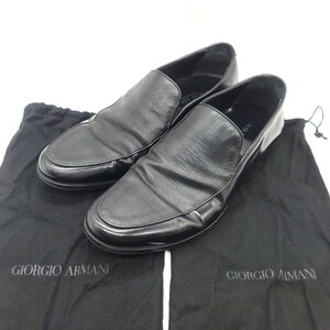 GIORGIO ARMANIjoru geo Armani X2A254 мужской Van p Loafer кожа обувь туфли без застежки черный бренд dn-23x1074