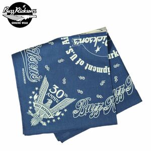 BUZZ RICKSON*S 125BLUE/SIZE FREE BR02761 *30th ANNIVERSARY BANDANA~ бандана Buzz Rickson's 