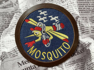 =☆刺繍＆レザートリム☆6147th Tactical Control Group -MOSQUIT- Patch☆＝(Leather Round Frame)