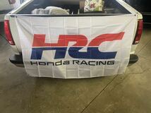 HRC ロゴ ホンダ 特大サイズ フラッグ 旗 バナーヴィンテージガレージ アメリカン看板 ポスター 壁掛け 工場 縦約90 x 横約150 通し穴4_画像1