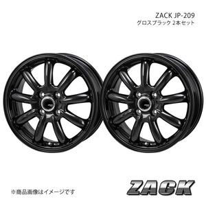 ZACK JP-209 カローラ 120系 純正/推奨タイヤサイズ:175/70-14 アルミホイール2本セット 【14×5.5J 4-100 +40 グロスブラック】