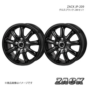 ZACK JP-209 ノア 80系 純正/推奨タイヤサイズ:GS 205/60-16 アルミホイール2本セット 【16×6.5J 5-114.3 +53 グロスブラック】