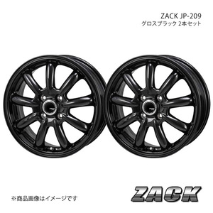 ZACK JP-209 ライズ A200/A210 アルミホイール2本セット 【16×6.0J 4-100 +42 グロスブラック】