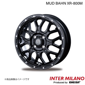 INTER MILANO/インターミラノ MUD BAHN XR-800M ホイール 1本【12×4.00B 4-100 INSET42 マットブラックピアスポリッシュ】