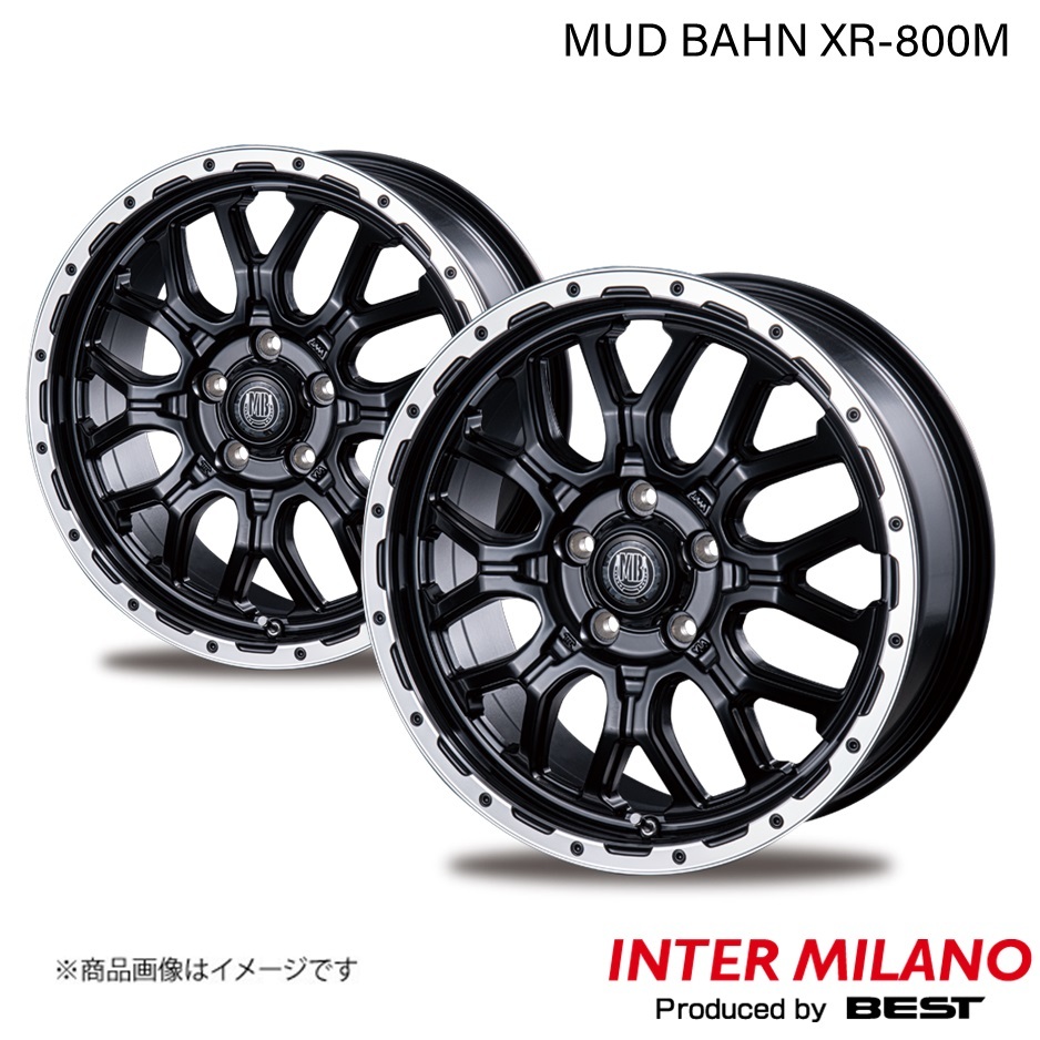 INTER MILANO/インターミラノ MUD BAHN XR-800M NX 10系 ホイール 2本【17×7.0J 5-114.3 INSET38 マットブラック/リムポリッシュ】