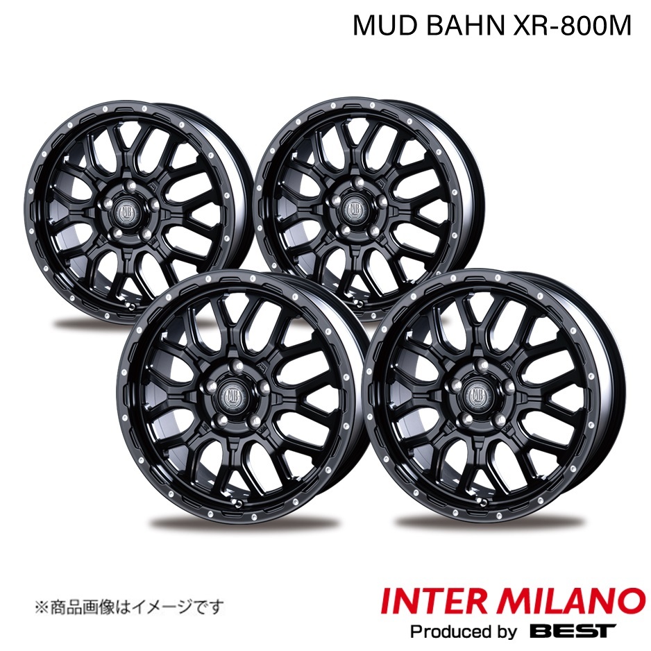 INTER MILANO/インターミラノ MUD BAHN XR-800M ハリアー 80系 ホイール 4本【17×7.0J 5-114.3 INSET38 マットブラックピアスポリッシュ】