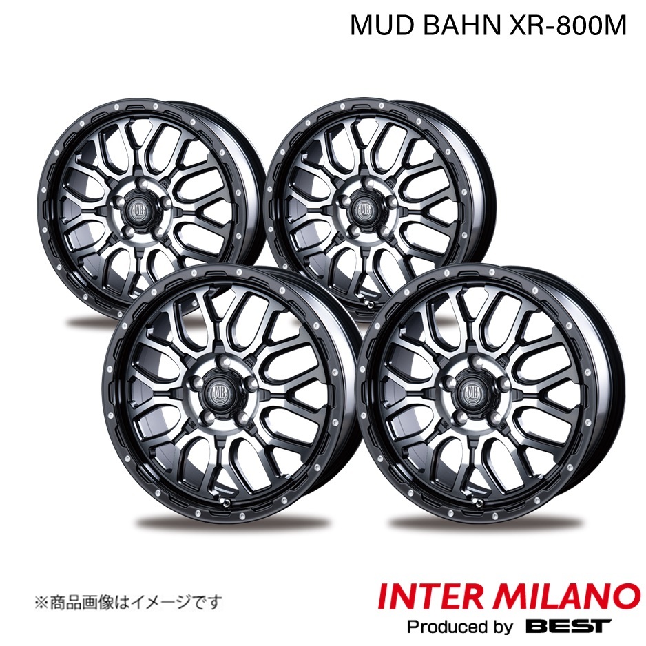 INTER MILANO/インターミラノ MUD BAHN XR-800M RVR GA系 ホイール 4本【17×7.0J 5-114.3 INSET48 マットブラックディスクポリッシュ】