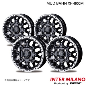 INTER MILANO/インターミラノ MUD BAHN XR-800M デリカD:2 MB15S ホイール 4本【14×4.5J 4-100 INSET45 マットブラック/リムポリッシュ】