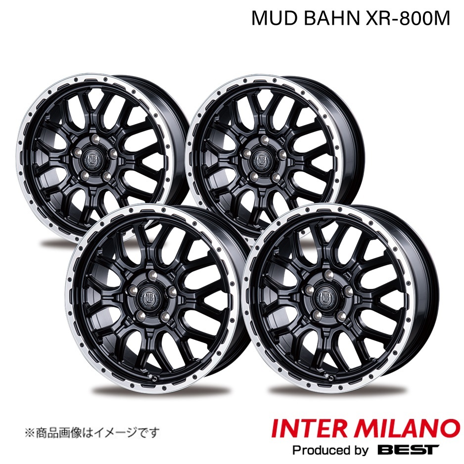 INTER MILANO/インターミラノ MUD BAHN XR-800M RAV4 30系 ホイール 4本【17×7.0J 5-114.3 INSET38 マットブラック/リムポリッシュ】
